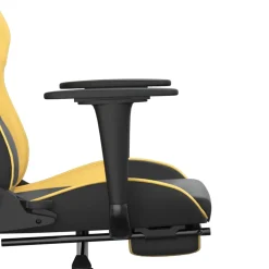 vidaXL Gamestoel met voetensteun kunstleer zwart en oranje