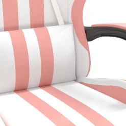 vidaXL Gamestoel met voetensteun kunstleer wit en roze