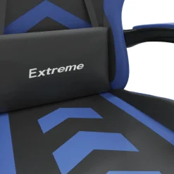 vidaXL Gamestoel met voetensteun kunstleer zwart en blauw