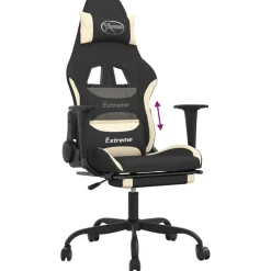 vidaXL Gamestoel met voetensteun kunstleer zwart en blauw
