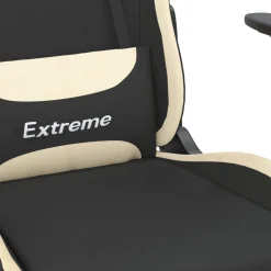 vidaXL Gamestoel met voetensteun kunstleer zwart en blauw