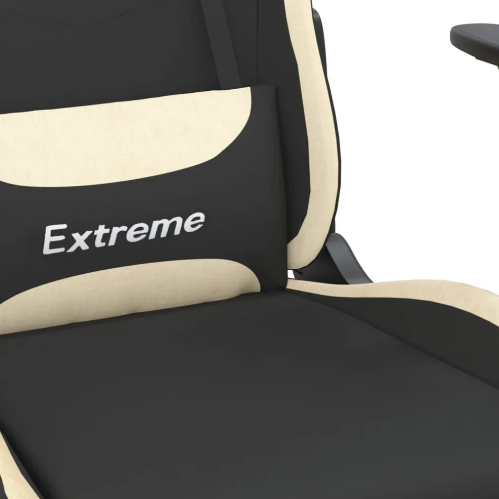 vidaXL Gamestoel met voetensteun kunstleer zwart en blauw