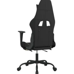 vidaXL Gamestoel met voetensteun kunstleer zwart en blauw