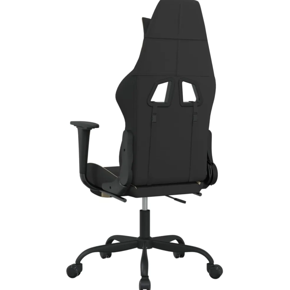 vidaXL Gamestoel met voetensteun kunstleer zwart en blauw
