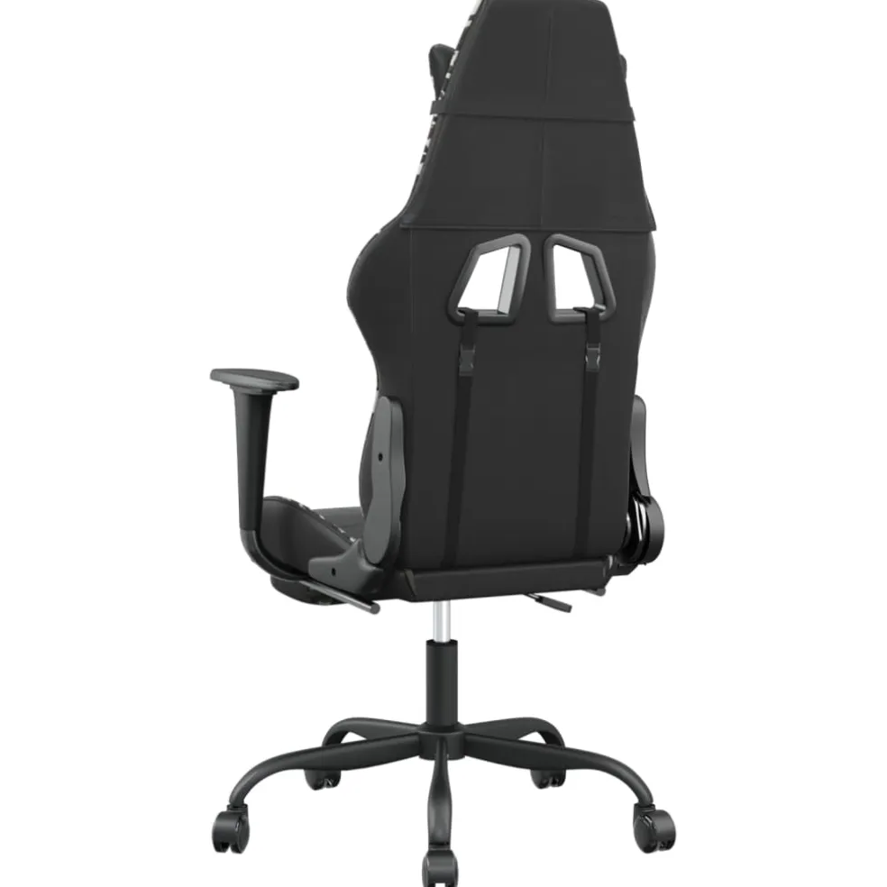 vidaXL Gamestoel met voetensteun kunstleer zwart en camouflage