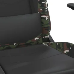 vidaXL Gamestoel met voetensteun kunstleer zwart en camouflage