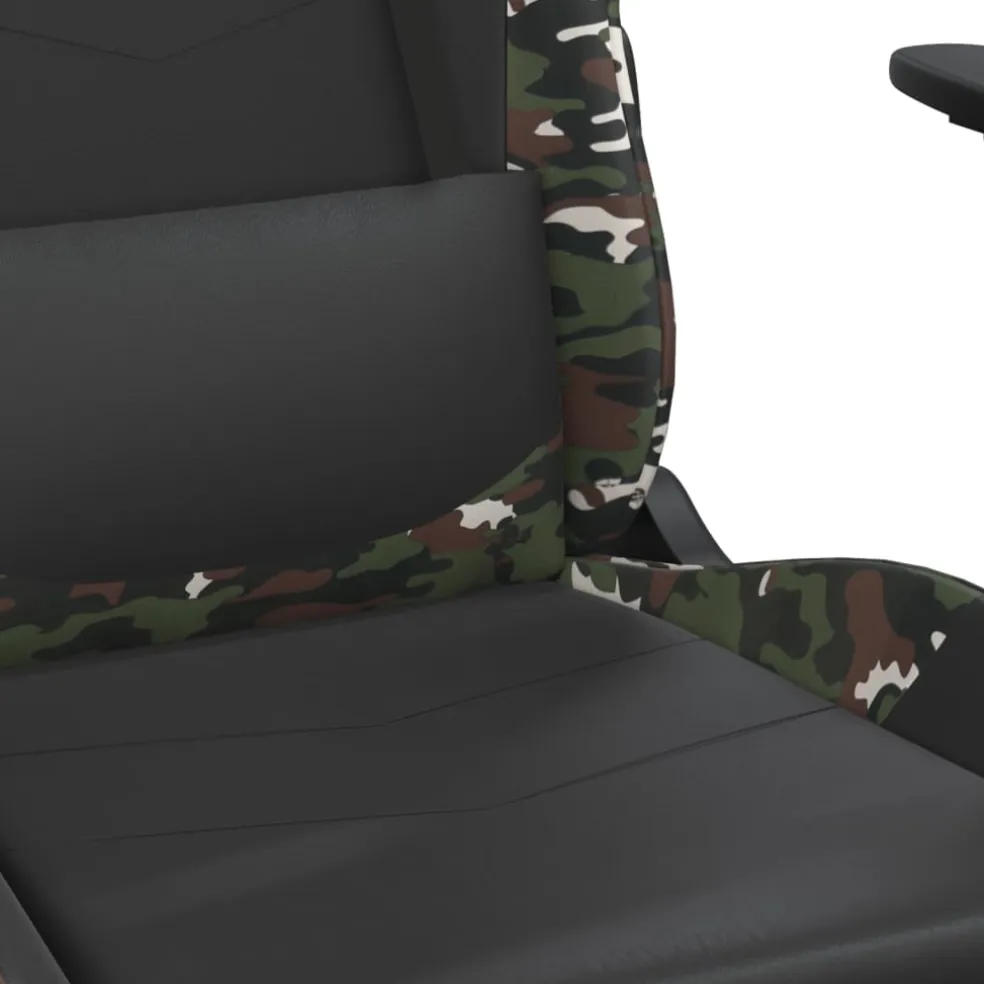 vidaXL Gamestoel met voetensteun kunstleer zwart en camouflage