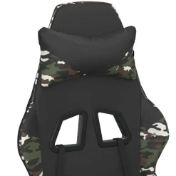 vidaXL Gamestoel met voetensteun kunstleer zwart en camouflage