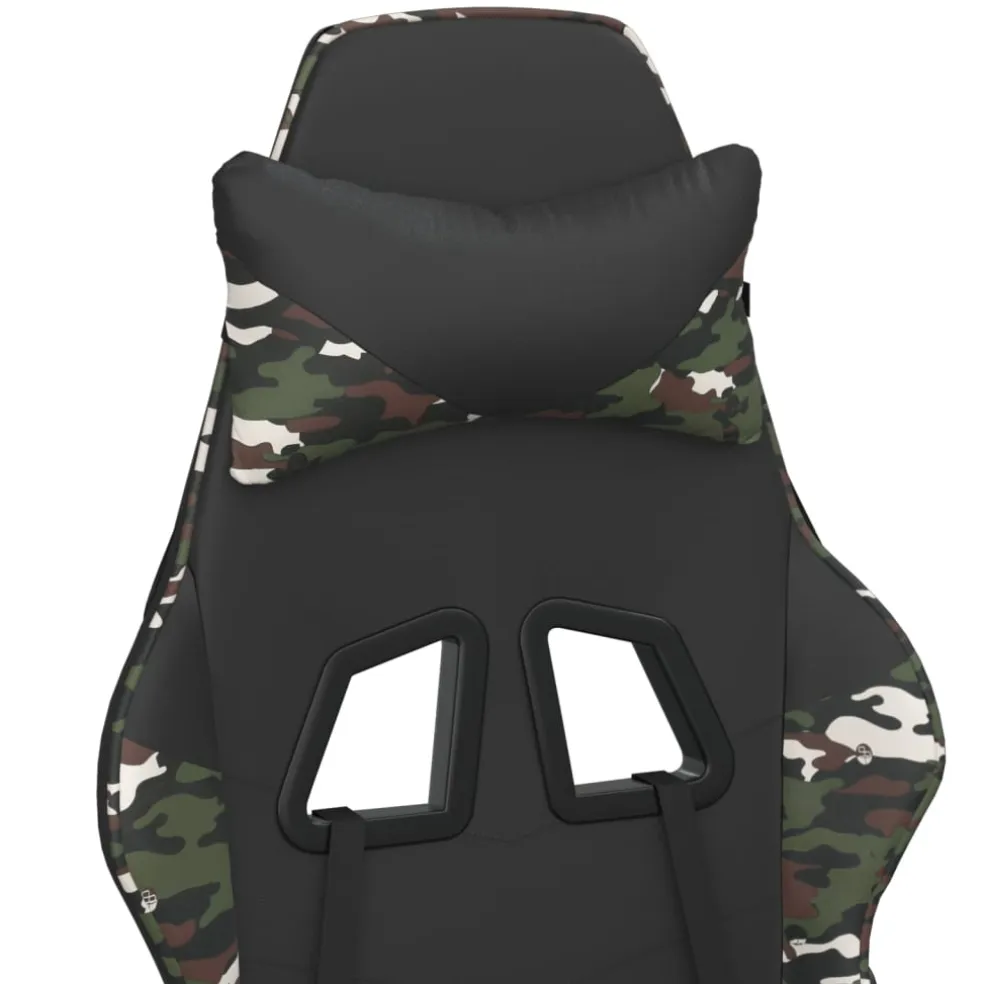 vidaXL Gamestoel met voetensteun kunstleer zwart en camouflage