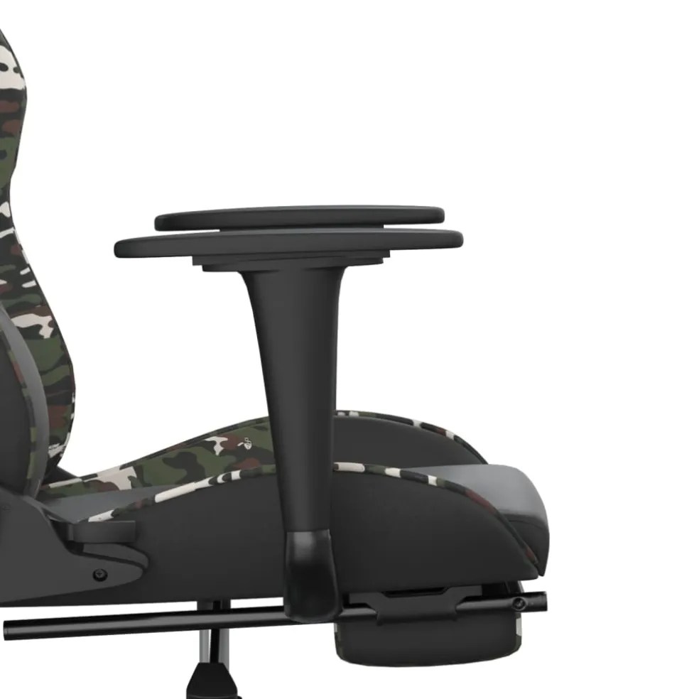 vidaXL Gamestoel met voetensteun kunstleer zwart en camouflage