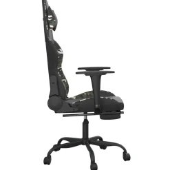 vidaXL Gamestoel met voetensteun kunstleer zwart en camouflage