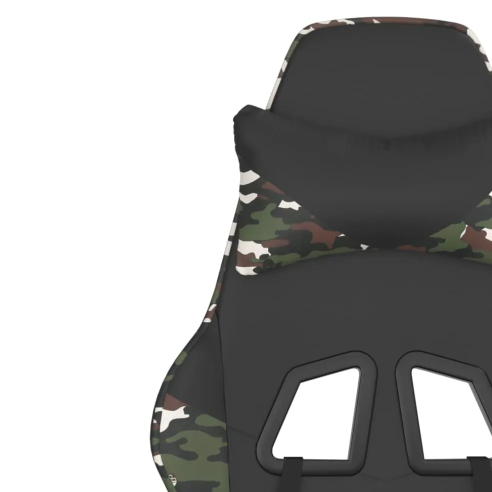 vidaXL Gamestoel met voetensteun kunstleer zwart en camouflage