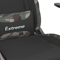 vidaXL Gamestoel met voetensteun kunstleer zwart en oranje