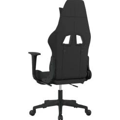 vidaXL Gamestoel met voetensteun stof zwart en taupe