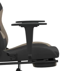 vidaXL Gamestoel met voetensteun stof zwart en taupe