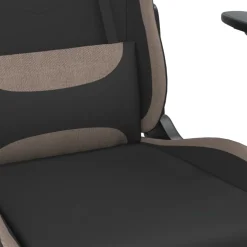 vidaXL Gamestoel met voetensteun stof zwart en taupe