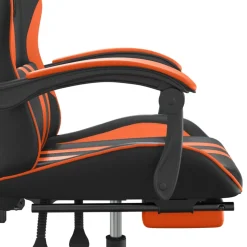 vidaXL Gamestoel met voetensteun kunstleer zwart en oranje