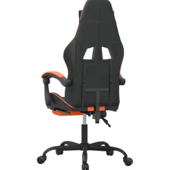 vidaXL Gamestoel met voetensteun kunstleer zwart en oranje