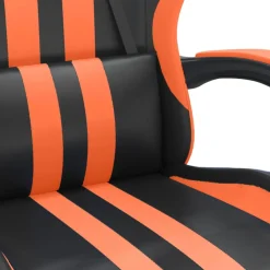 vidaXL Gamestoel met voetensteun kunstleer zwart en oranje