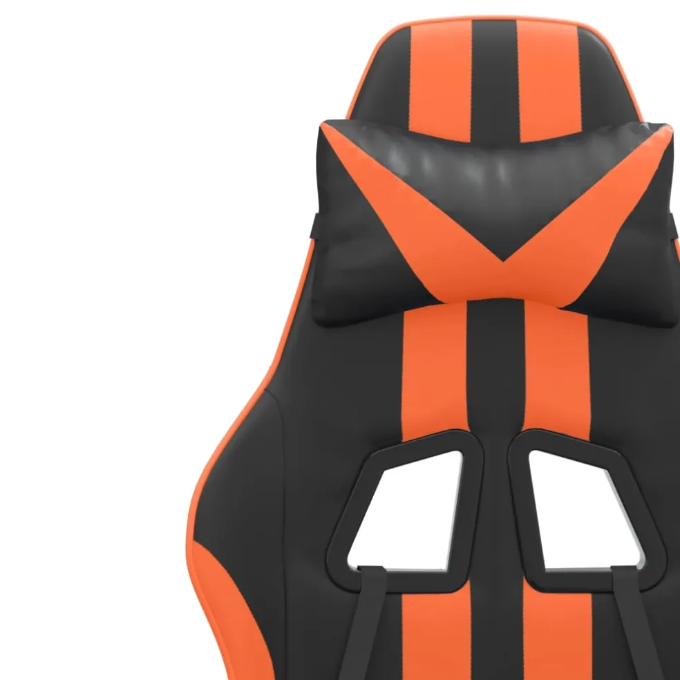 vidaXL Gamestoel met voetensteun kunstleer zwart en oranje