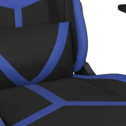 vidaXL Gamestoel met voetensteun kunstleer zwart en blauw