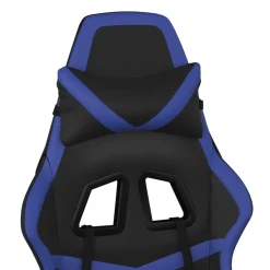 vidaXL Gamestoel met voetensteun kunstleer zwart en blauw