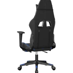 vidaXL Gamestoel met voetensteun kunstleer zwart en blauw