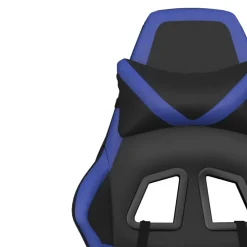 vidaXL Gamestoel met voetensteun kunstleer zwart en blauw