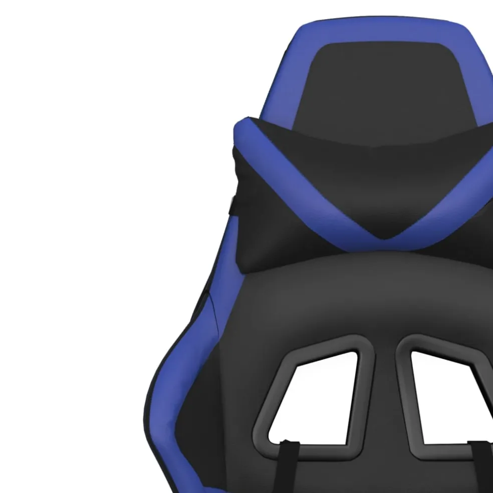 vidaXL Gamestoel met voetensteun kunstleer zwart en blauw