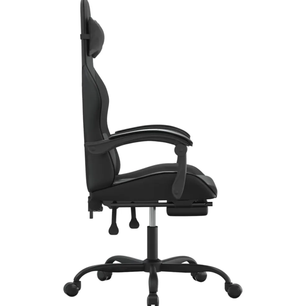 vidaXL Gamestoel met voetensteun kunstleer zwart