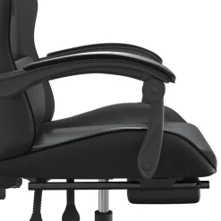 vidaXL Gamestoel met voetensteun kunstleer zwart