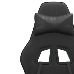 vidaXL Gamestoel met voetensteun kunstleer zwart