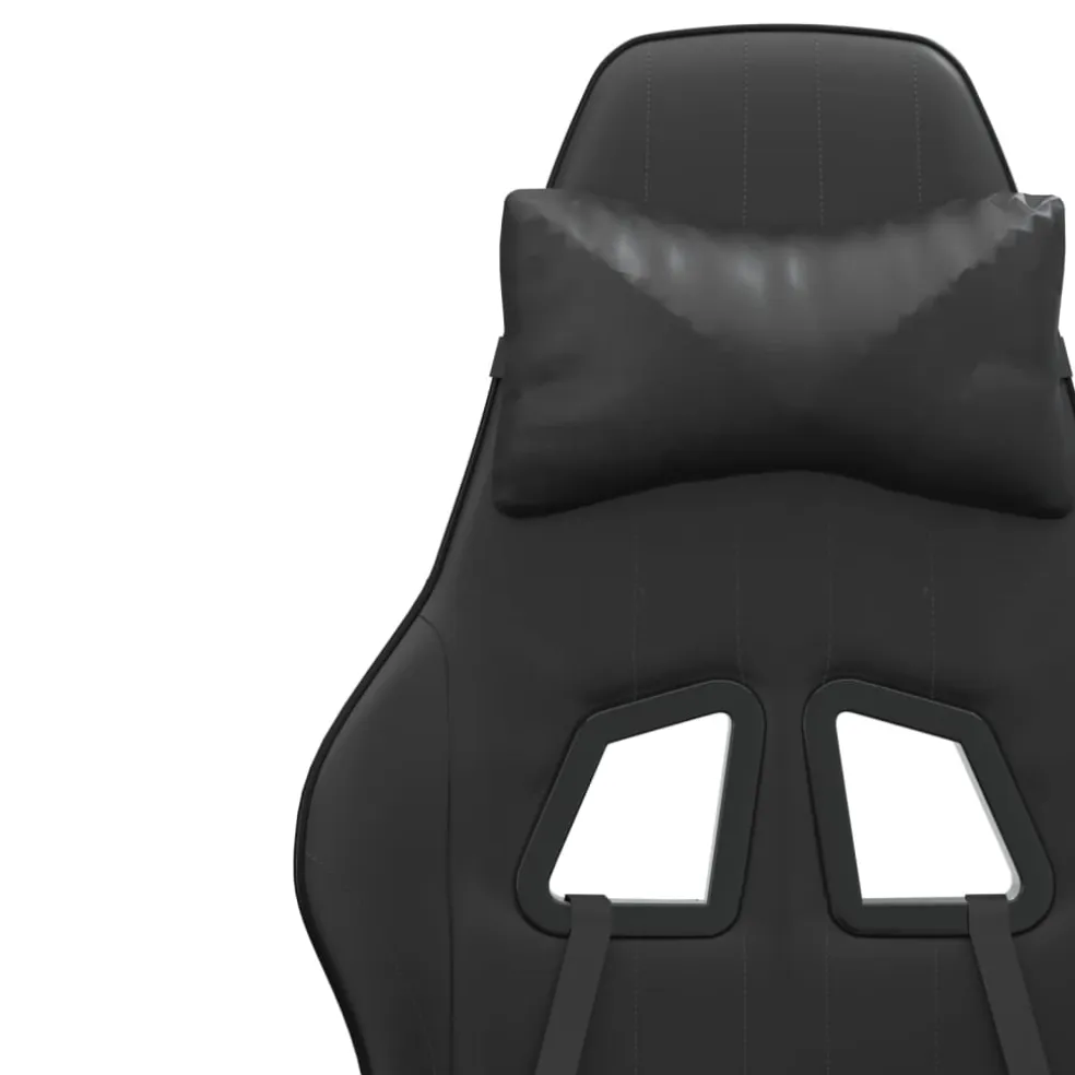vidaXL Gamestoel met voetensteun kunstleer zwart