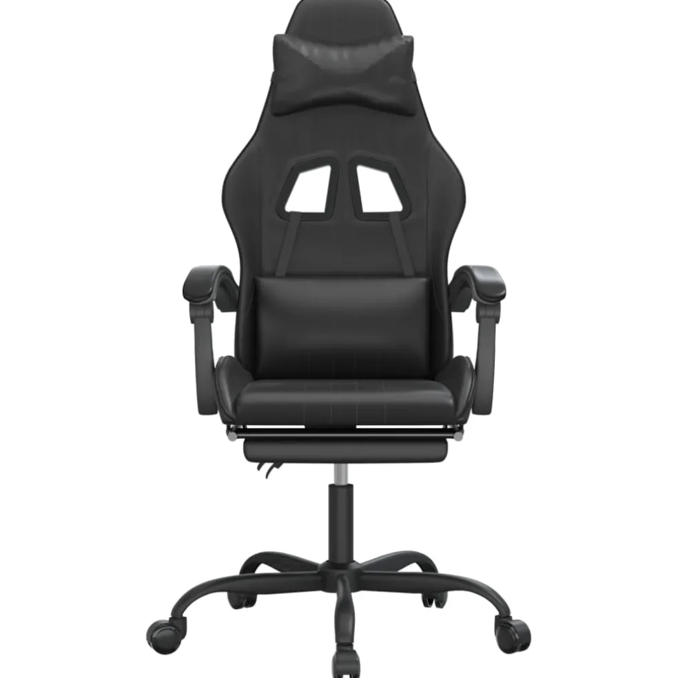 vidaXL Gamestoel met voetensteun kunstleer zwart
