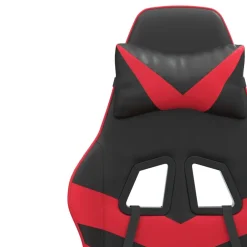 vidaXL Gamestoel met voetensteun kunstleer zwart en rood