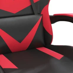 vidaXL Gamestoel met voetensteun kunstleer zwart en rood