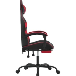 vidaXL Gamestoel met voetensteun kunstleer zwart en rood