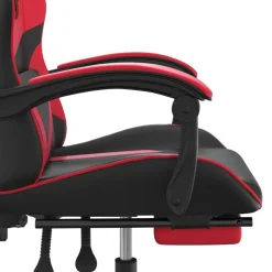 vidaXL Gamestoel met voetensteun kunstleer zwart en rood