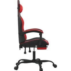 vidaXL Gamestoel met voetensteun kunstleer zwart en rood
