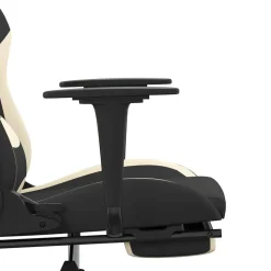 vidaXL Gamestoel met voetensteun en massagefunctie stof zwart en rood
