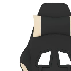 vidaXL Gamestoel met voetensteun en massagefunctie stof zwart en rood