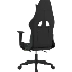vidaXL Gamestoel met voetensteun en massagefunctie stof zwart en rood