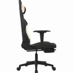 vidaXL Gamestoel met voetensteun en massagefunctie stof zwart en rood