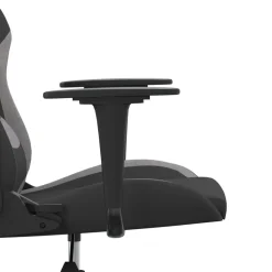 vidaXL Gamestoel stof zwart en lichtgrijs