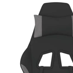 vidaXL Gamestoel stof zwart en lichtgrijs