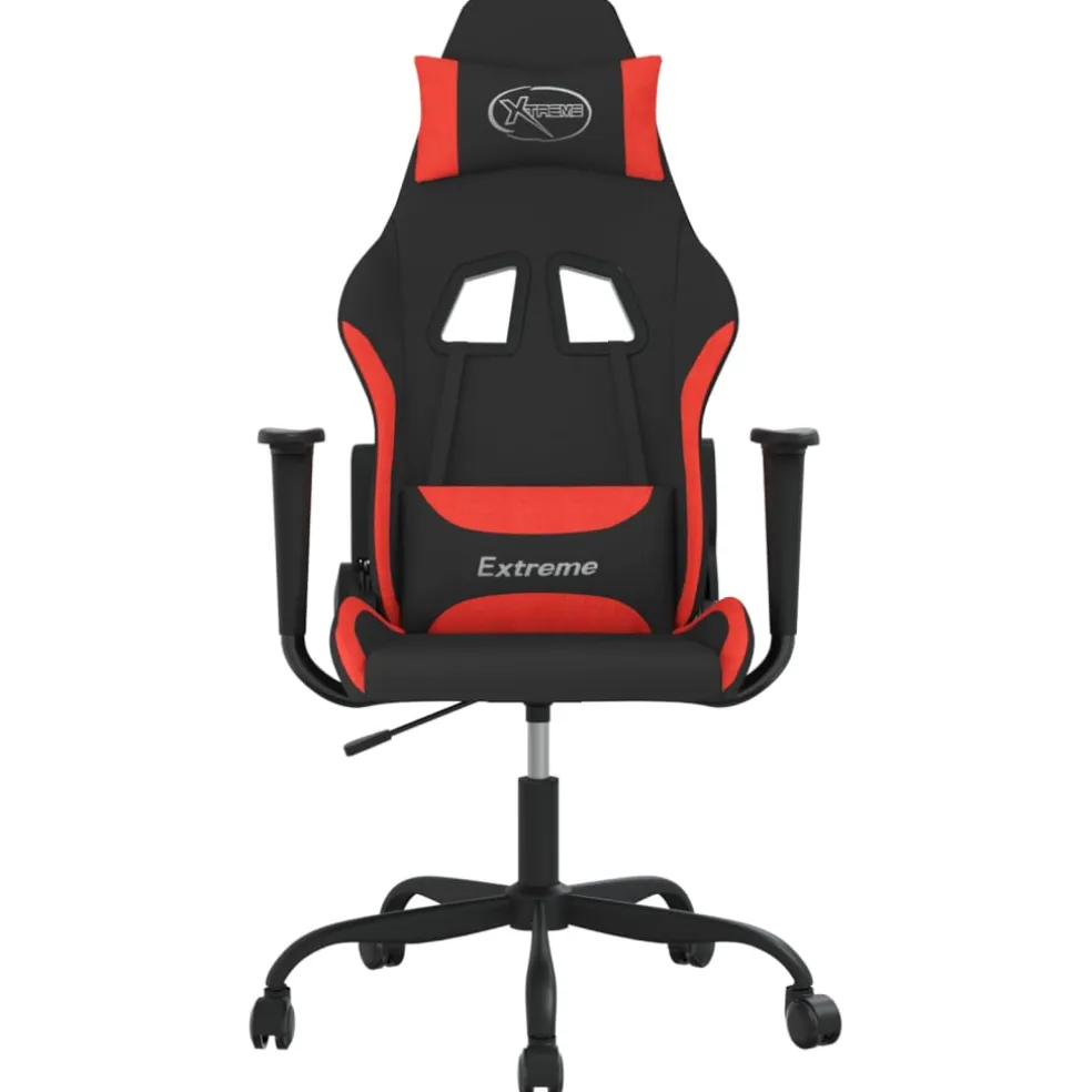 vidaXL Gamestoel stof zwart en rood