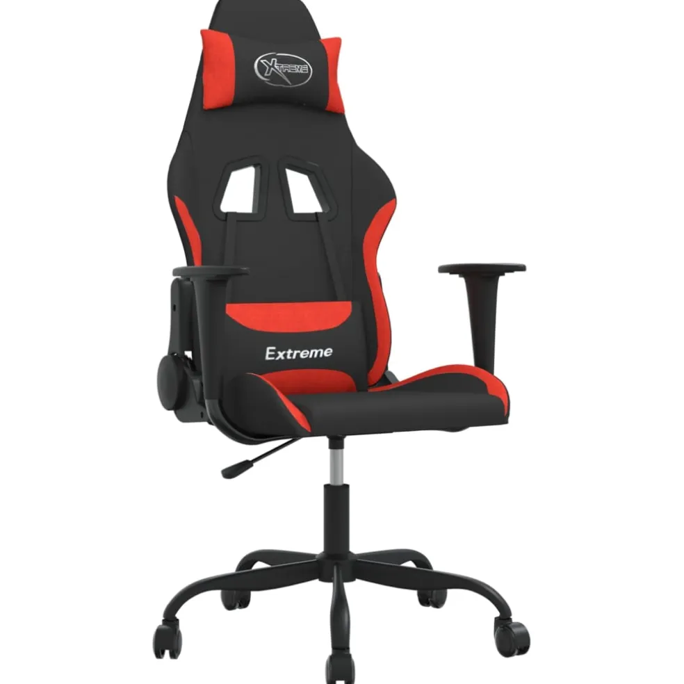vidaXL Gamestoel stof zwart en rood