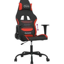 vidaXL Gamestoel stof zwart en rood