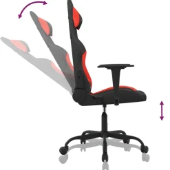 vidaXL Gamestoel stof zwart en rood