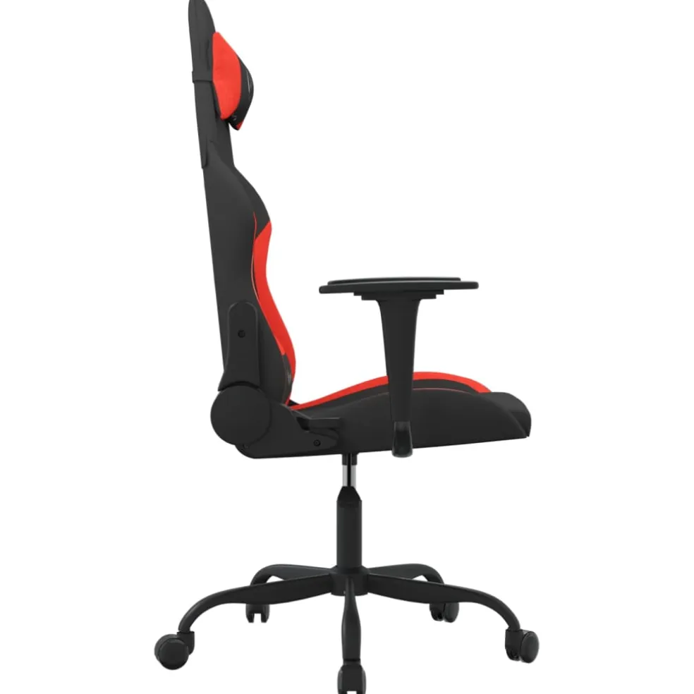 vidaXL Gamestoel stof zwart en rood